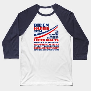 Biden Harris 2024 Election Platform Baseball T-Shirt